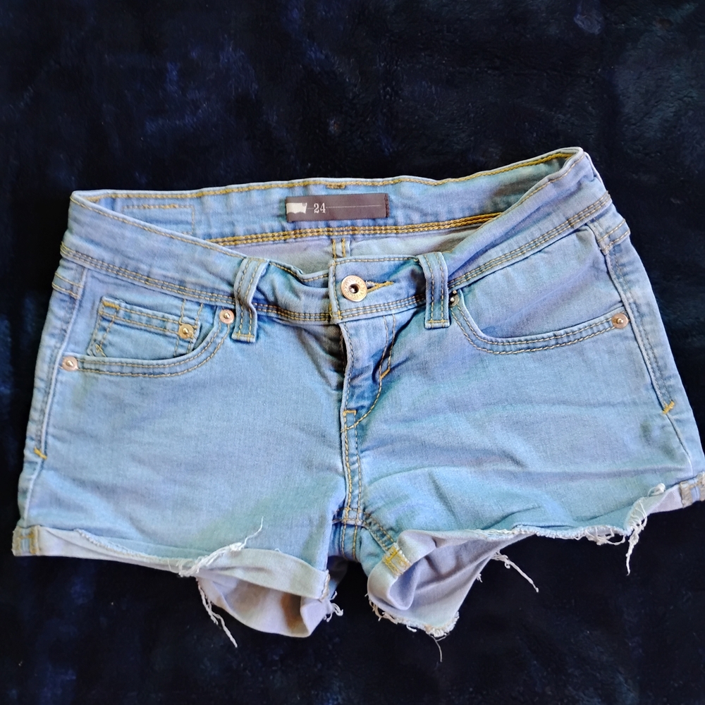 Levi's Light Blue Jean Shorts Distressed